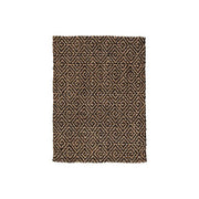 Benzara Rectangular Jute Rug with Greek Key Pattern, Medium, Black and Brown