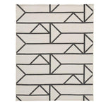 Benzara Rectangular Polypropylene Rug with Geometric Pattern, Large, Beige and Black