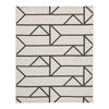 Benzara Rectangular Polypropylene Rug with Geometric Pattern, Medium, Beige and Black