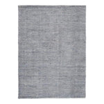 Benzara Rectangular Polyester Rug with Low Pile and Solid Color, Large, Gray