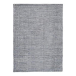 Benzara Rectangular Polyester Rug with Low Pile and Solid Color, Medium, Gray