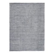 Benzara Rectangular Polyester Rug with Low Pile and Solid Color, Medium, Gray