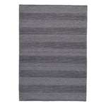 Benzara Rectangular Polypropylene Rug with Stripe pattern, Medium, Dark Gray