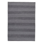 Benzara Rectangular Polypropylene Rug with Stripe pattern, Medium, Dark Gray