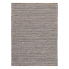 Benzara Fabric and Leatherette Rug with Braided Design, Large, Gray and Beige
