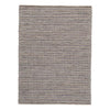 Benzara Fabric and Leatherette Rug with Braided Design, Medium, Gray and Beige