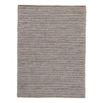 Benzara Fabric and Leatherette Rug with Braided Design, Medium, Gray and Beige