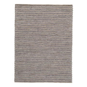 Benzara Fabric and Leatherette Rug with Braided Design, Medium, Gray and Beige