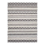 Benzara Rectangular Woolen Rug with Tribal Pattern, Medium, Gray and Cream