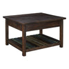 Benzara Lift Top Wooden Cocktail Table with Slatted Bottom, Brown