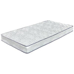 Benzara Fabric Upholstered Queen Mattress with Bonnel Coils, White