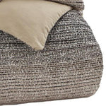 Benzara Dual Tone 3 Piece Cotton King Duvet Cover, Brown and Gray