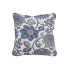 Benzara Fabric Wrapped Pillow with Floral Pattern, Set of 4, Blue and White