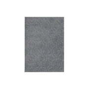 Benzara Machine Woven Fabric Rug with Hexagonal Pattern, Medium, Gray
