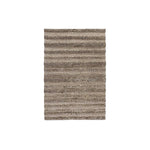 Benzara Handwoven Fabric Rug with Soft Piles Stripes and Shag Design, Large, Brown