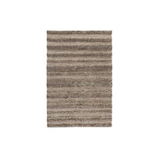 Benzara Handwoven Fabric Rug with Soft Piles Stripes and Shag Design, Large, Brown