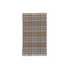 Benzara Flat Woven Fabric Rug with Stripes and Plaids Pattern, Large, Brown