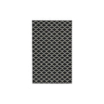 Benzara Machine Tufted Fabric Rug with Quatrefoil Pattern, Large, Black and White