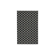 Benzara Machine Tufted Fabric Rug with Quatrefoil Pattern, Large, Black and White