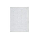 Benzara Fabric Shag Design Rug with Geometric Pattern and High Piles, Medium, White