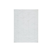 Benzara Fabric Shag Design Rug with Geometric Pattern and High Piles, Medium, White