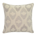 Benzara Square Fabric Throw Pillow with Metallic Embroidered Details,Gray and Beige