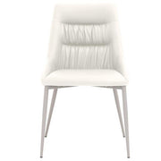 Benzara Faux Leather Upholstered Dining Chair with Metal Legs, Set of 2, Gray