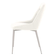 Benzara Faux Leather Upholstered Dining Chair with Metal Legs, Set of 2, Gray