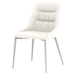 Benzara Faux Leather Upholstered Dining Chair with Metal Legs, Set of 2, Gray