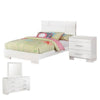 Benzara Contemporary 4 Piece Glossy Wooden Full Bedroom Set, White