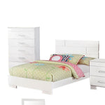Benzara Contemporary 5 Piece Glossy Wooden Full Bedroom Set, White