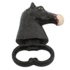 Benzara BM229274 Metal Frame Horse Head Bottle Opener, Black and Cream