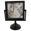 Benzara BM229276 4 x 4 Cast Iron Picture Frame with Pedestal Base and Tubular Support, Black