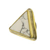 Benzara BM229281 Metal Frame Bezel Howlite Stone Pin, Brass and White