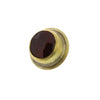 Benzara BM229286 Metal Frame Bezel Pin with Faux Stone insert, Brass and Brown