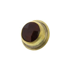 Benzara BM229286 Metal Frame Bezel Pin with Faux Stone insert, Brass and Brown