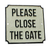 Benzara BM229292 PLEASE CLOSE THE GATE Metal Sign Plate with Chiseled Edges, White and Black