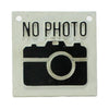 Benzara BM229295 Square NO PHOTO Logo Metal Sign Plate, White and Black