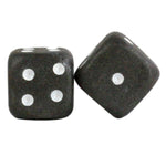 Benzara BM229300 Hand painted Metal Frame Dice, Set of 2, Gray and White