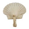 Benzara BM229303 Metal Frame Seashell Shaped Wall Hook, Antique White