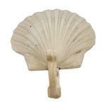 Benzara BM229303 Metal Frame Seashell Shaped Wall Hook, Antique White