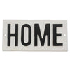 Benzara BM229307 Rectangular Metal Frame Wall Sign with HOME Typography, White and Black