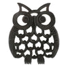Benzara BM229319 Metal Frame Owl Shape Trivet with Textured Details, Black
