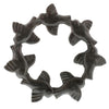 Benzara BM229320 Round Metal Frame Bird Trivet with Textured Details, Black