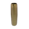 Benzara BM229321 Elongated Metal Vase with Round Opening, Small, Brass