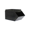 Benzara BM229323 Metal Storage Bin with Slanted Opening and Tray Design Top, Small, Black