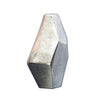 Benzara BM229325 Faceted Sides Metal Vase with Wide Top Opening, Silver