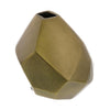 Benzara BM229327 Faceted Sides Metal Vase with Wide Top Opening, Brass