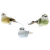 Benzara BM229340 Feather Sitting Bird Accent Decor with Clips, Set of 3, Multicolor