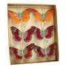 Benzara BM229343 Handpainted and Glitter Butterfly Accent Decor, Assortment of 6, Multicolor